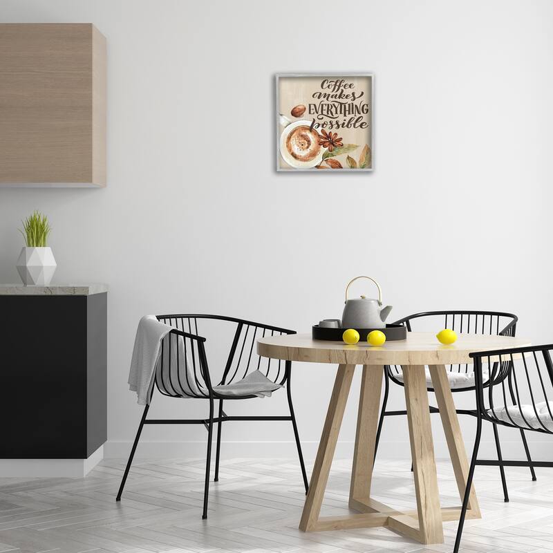Stupell Rustic Coffee Makes Possible Framed Giclee Art Design By Kim Allen