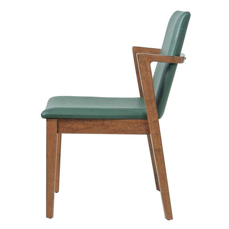 Christopher Knight Home - Mid-Century Modern Upholstered Wood Dining Arm Chairs with Ergonomic Armrests & Backrest, Set of 2