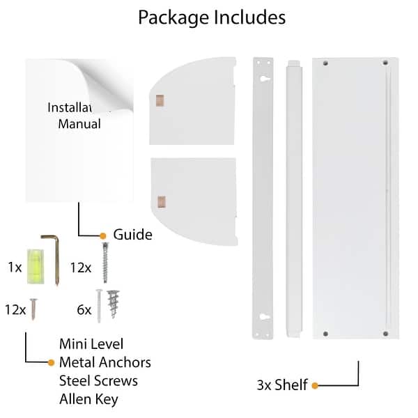 dimension image slide 0 of 2, Wallniture Lissa Wood Wall Shelves for Book and Toy Storage (Set of 3)