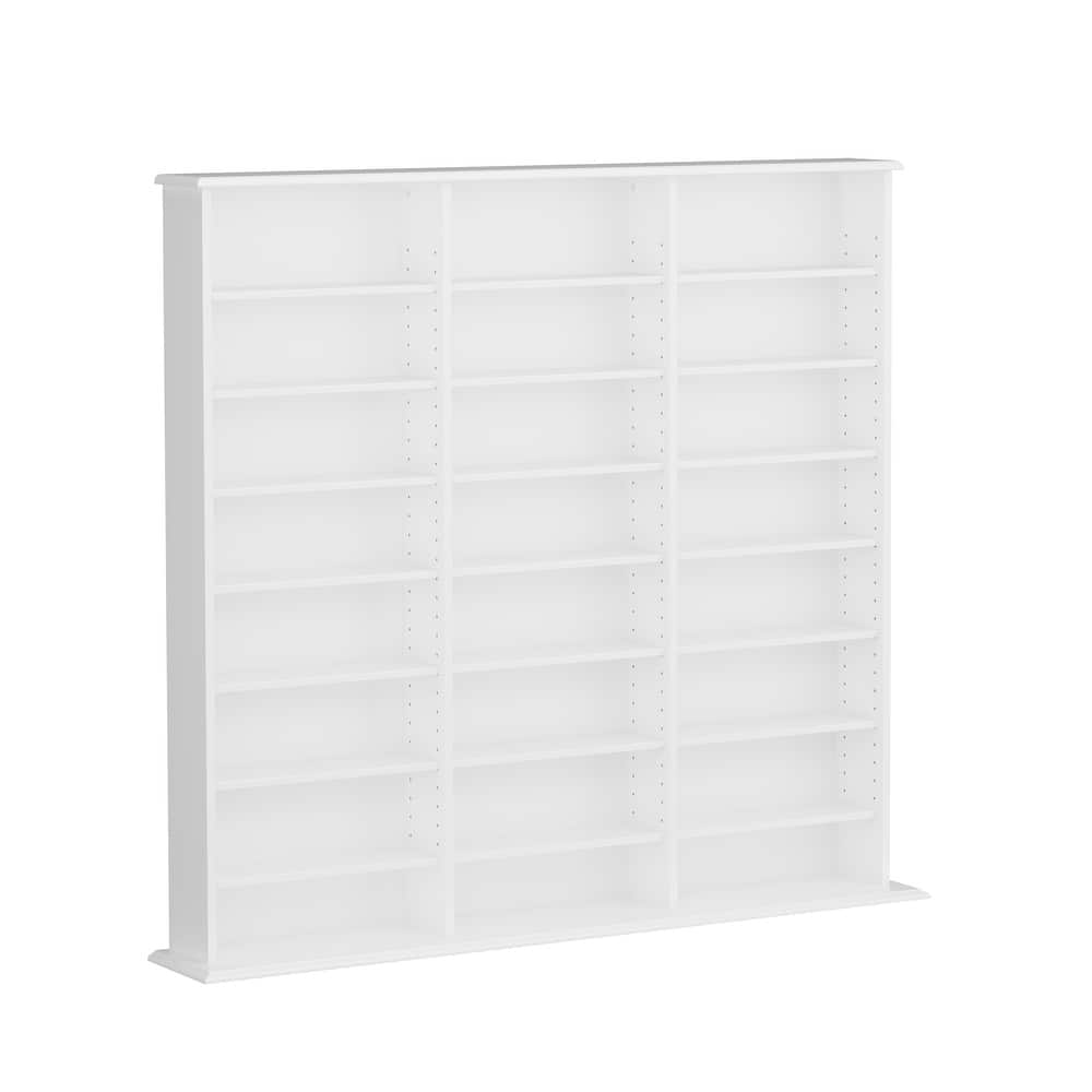 Prepac Media Storage Display Cabinet 8.75" D x 56" W x 51" H - 56" W x 51" H x 8.75" D