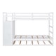 preview thumbnail 13 of 16, Twin Over Twin Wood Bunk Bed with Trundle and Staircase, White