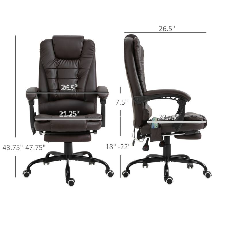 Adjustable Massage Office Massage Chair with Recline Footrest High Back Support and Remote Control