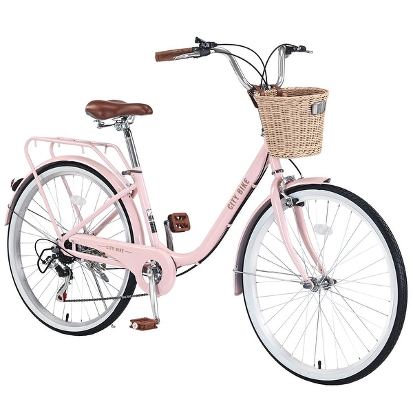 ◆Aimee✳︎◆ 26 Inch Girls Bicycle 7 Speed City Bike Commuter Bicycle with
