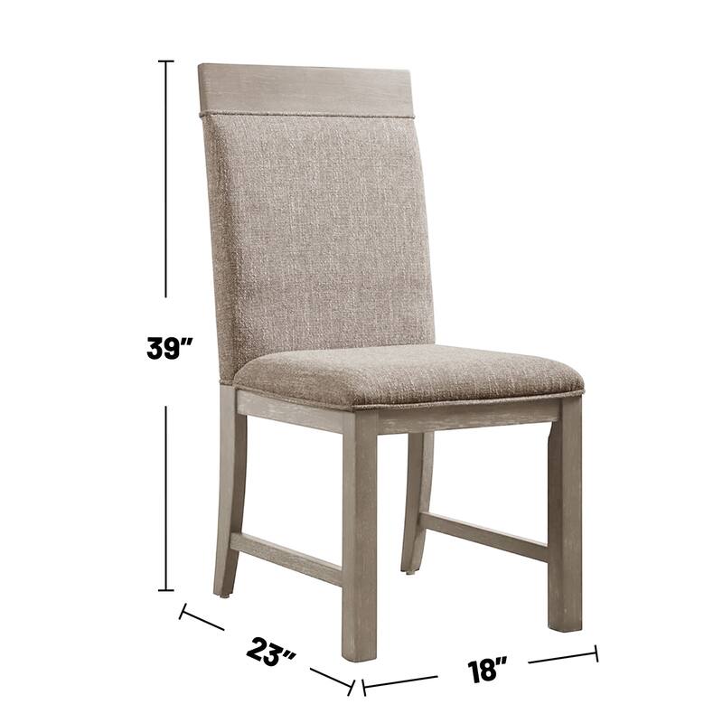 Wood and Fabric Dining Set in Gray and Stone Gray