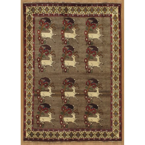 Momeni Heirlooms Southwestern Style Hand Knotted Wool Brown Area Rug - 6'7" X 9'5"