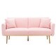 preview thumbnail 12 of 12, Convertible Folding Futon Sofa Bed Velvet Upholstered Loveseat Sofa Furniture Accent Sofa with Rose Gold Metal Feet Gold
