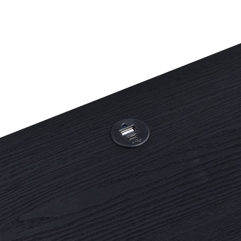 Geary 2-drawer Nightstand LED Lights and USB