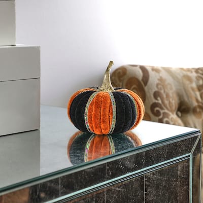 6" Velvet With Jewels Pumkin