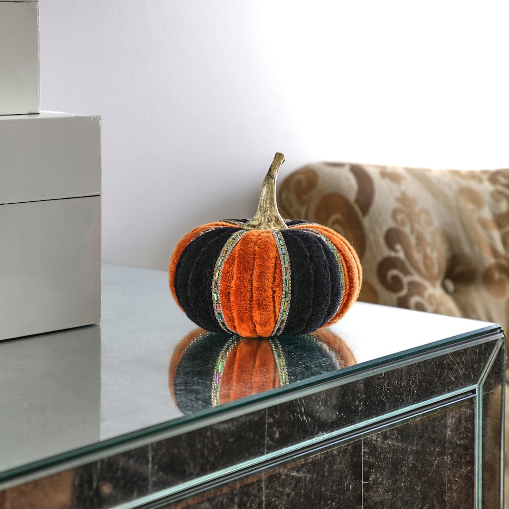 6" Velvet With Jewels Pumkin