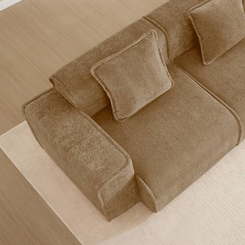 GDFStudio - Modular 3-Seater 108.66" Boneless Velvet Sofa