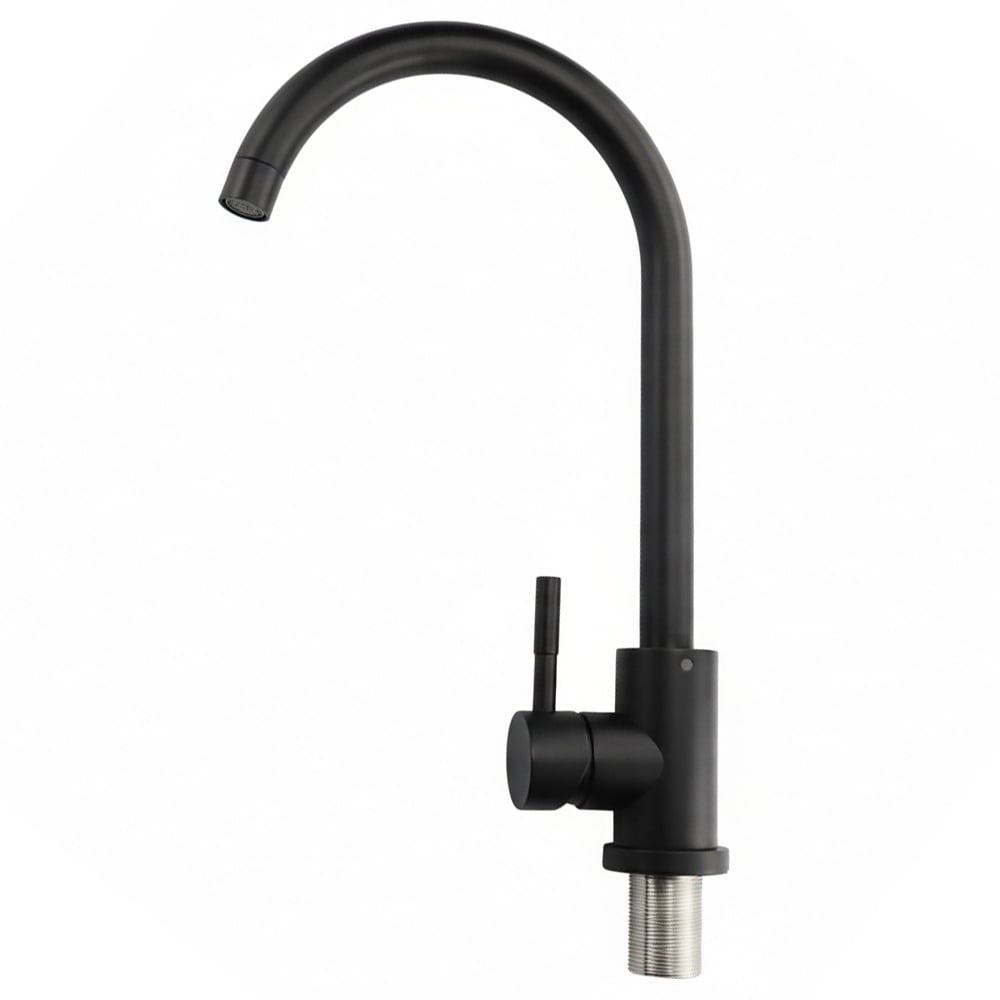 Single Handle High arc kitchen faucet, Black Finish - 14.5"H x 2"W x 9"D