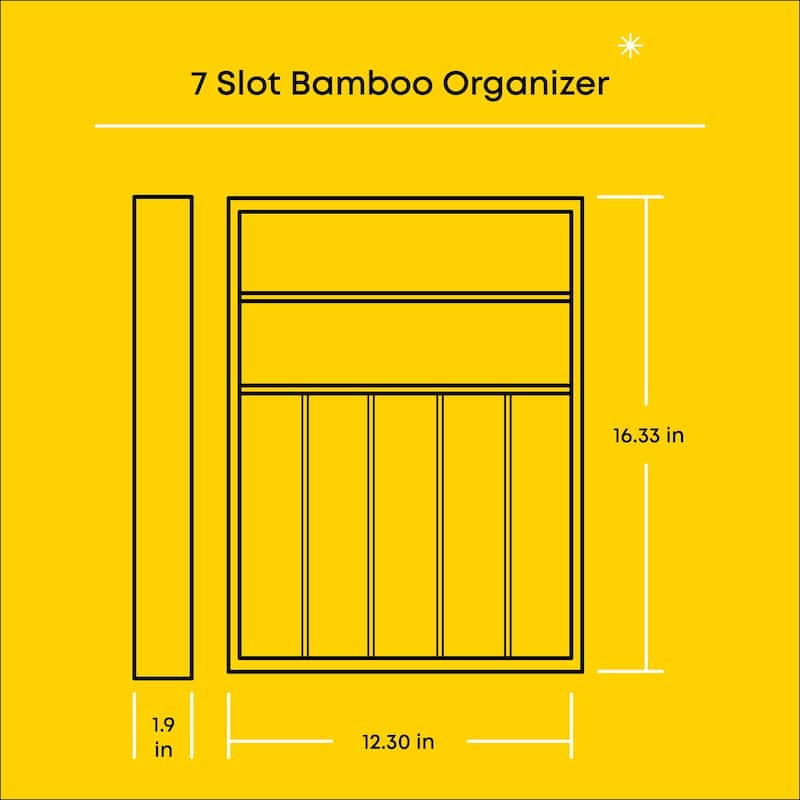 JoyJolt 7 Compartment Bamboo Drawer Organizer