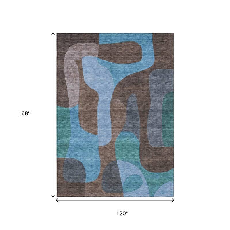 HomeRoots Abstract Transitional Rectangle Outdoor Rug
