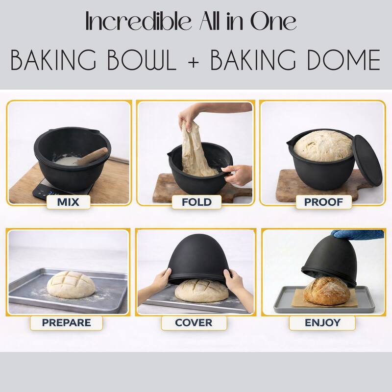 Sweet Jojo Designs 2 Pack Silicone Baking Shell Dome with Base for Sourdough Bread, Alternative Silicone Dutch Oven, Unique Gift