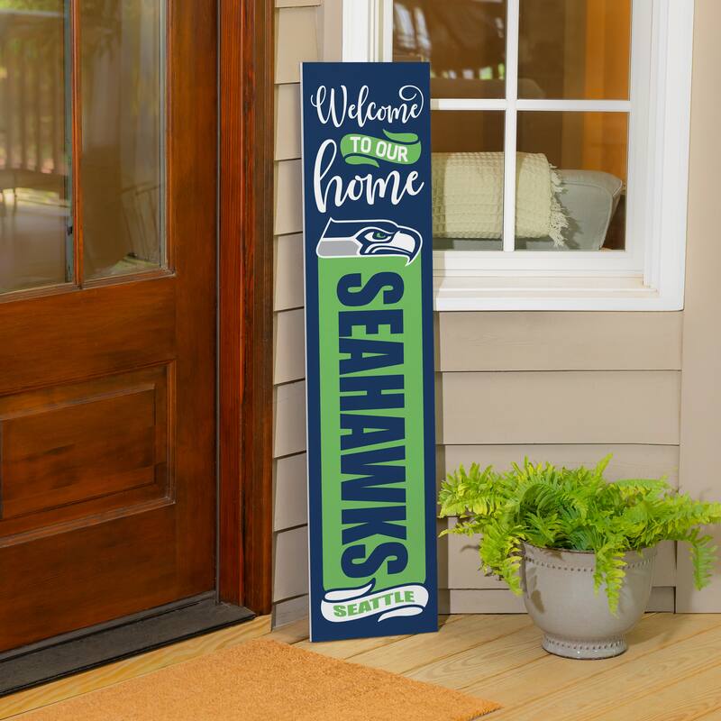 47" Double Sided Seasonal Porch Leaner, Seattle Seahawks - 47" x 11.25"