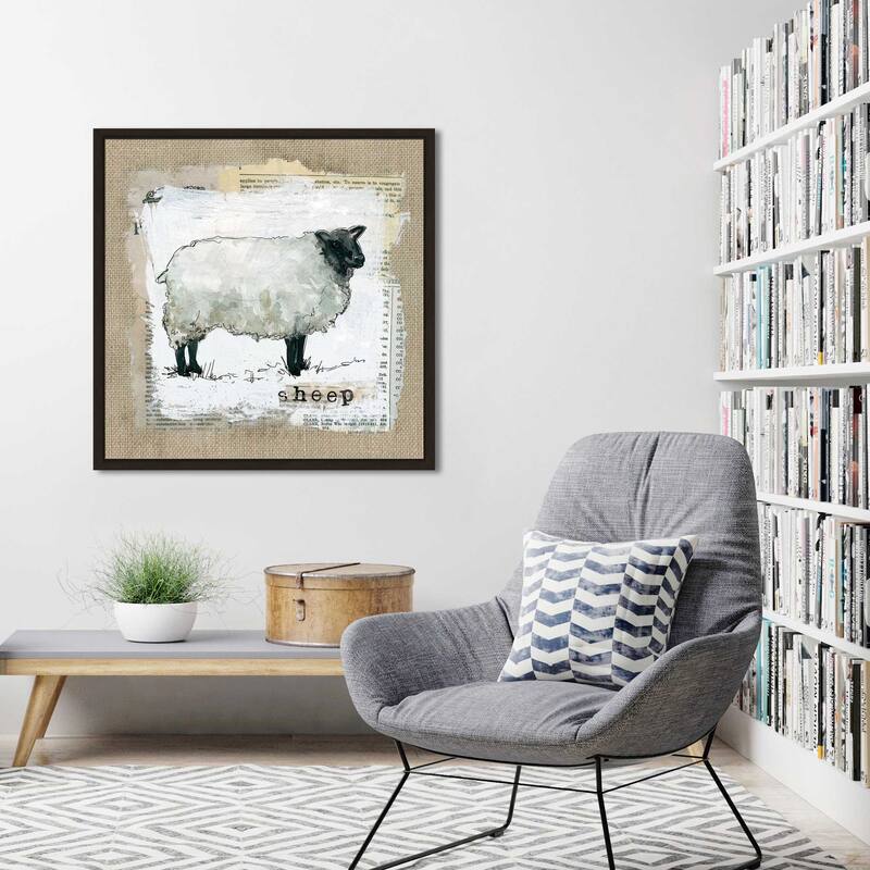 "Burlap Sheep" by Carol Robinson Print on Floating Canvas