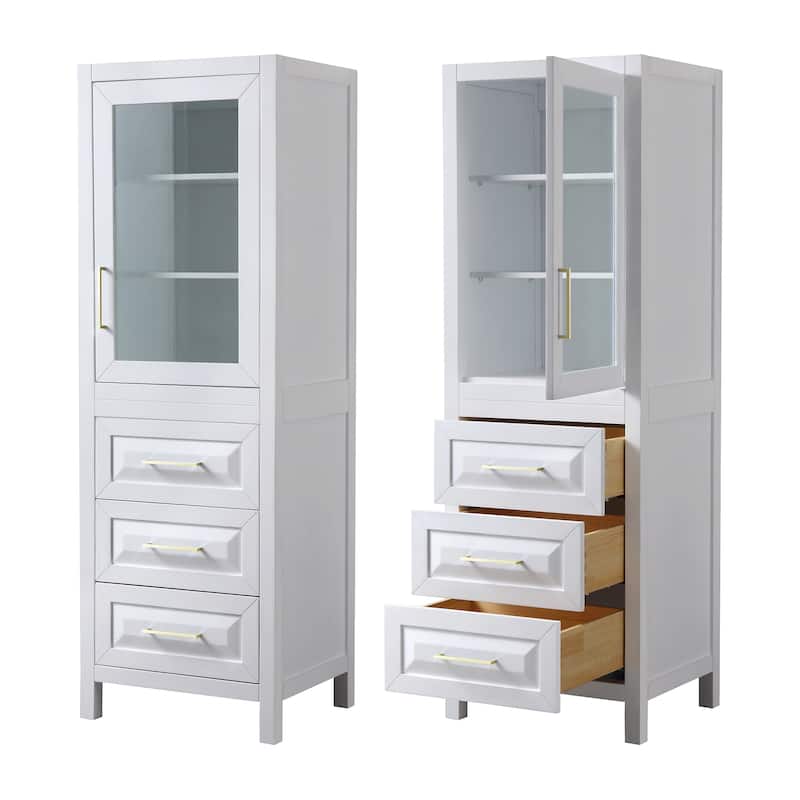 Daria Linen Tower with Cabinet Storage and 3 Drawers