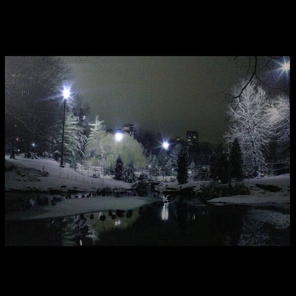 Shop 23 5 Led Lighted Nighttime City Park Winter Scene Canvas