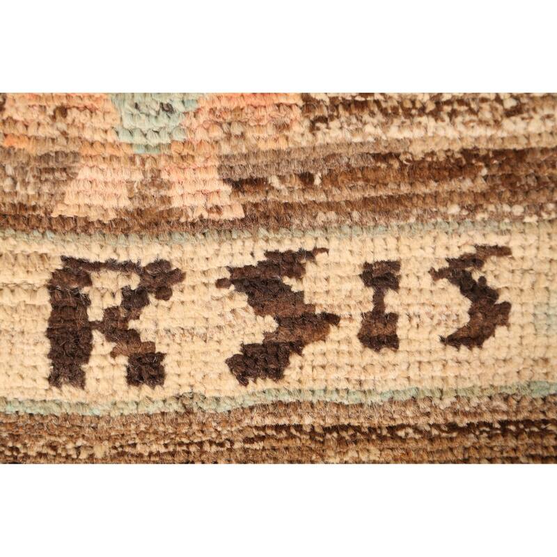 Vegetable Dye Brown Oushak Turkish Rug Handmade Bedroom Wool Carpet - 6'4" x 9'10"