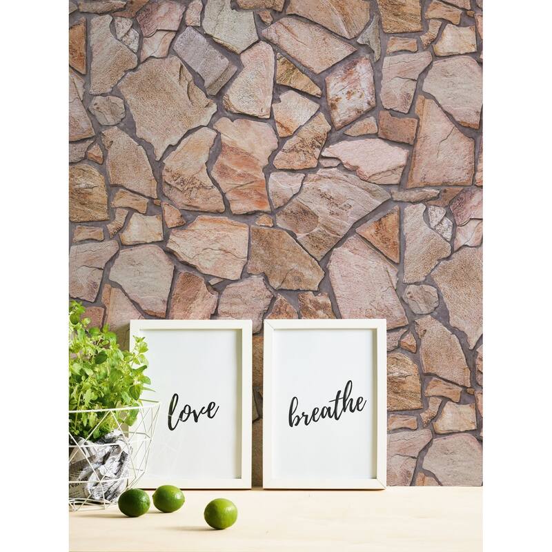 Galerie Wallcoverings Bricks and More Collection Claystone Brick Effect Matte Finish Vinyl on Non-woven Wallpaper Roll
