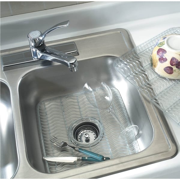 Shop Rubbermaid 1295 06 Clr Microban Flexible Sink Protector Mat Clear Overstock 27609398
