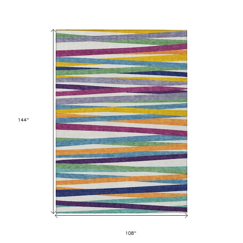 HomeRoots Striped Transitional Rectangle Outdoor Rug