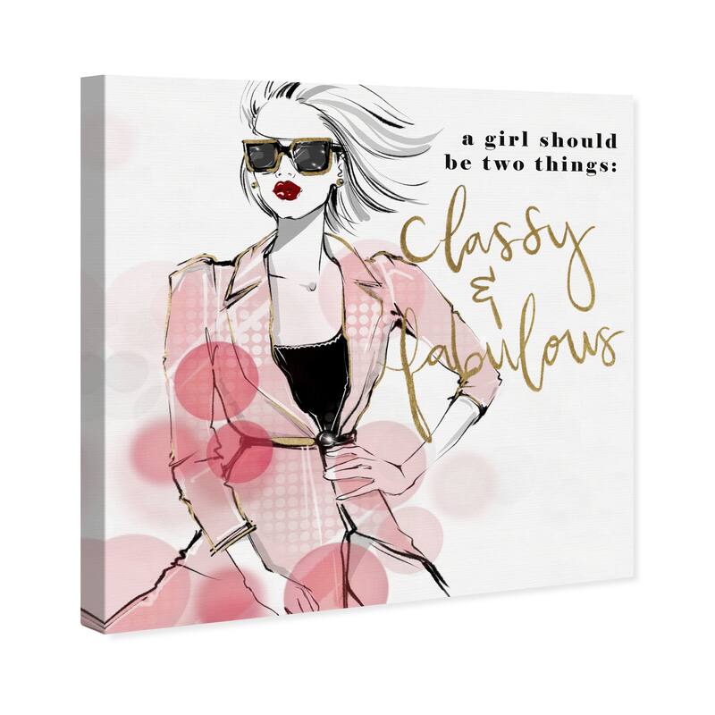 Wynwood Studio Canvas Fashion and Glam Classy and Fabulous Sunglasses Pink and Light Pink Glam Wall Art Canvas Print