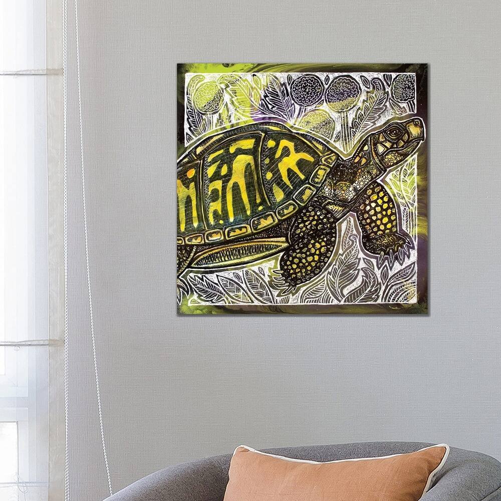 iCanvas "Box Turtle And Dandelions" by Lynnette Shelley Canvas Print