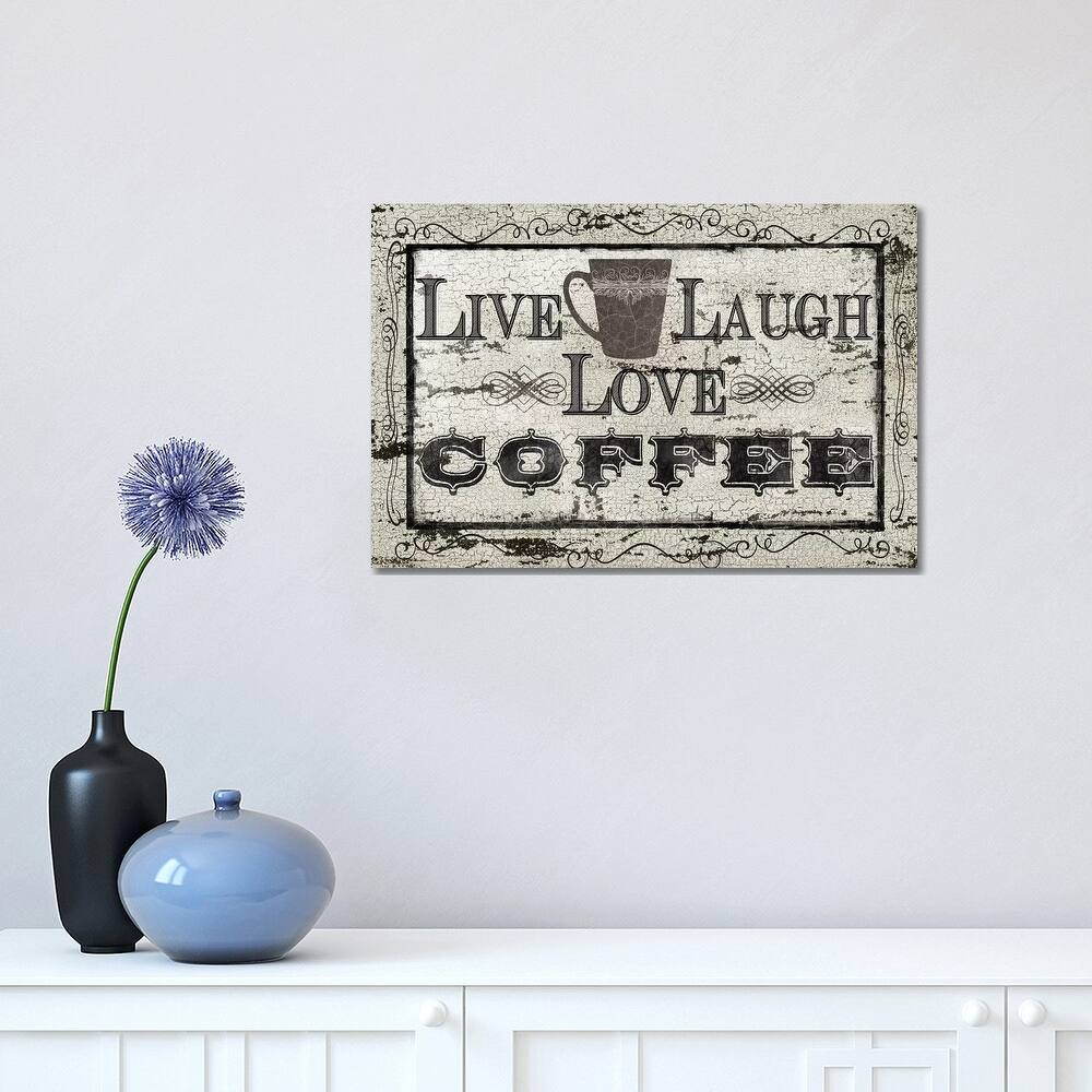 iCanvas "Live, Laugh, Love, Coffee" by Carol Robinson Canvas Print
