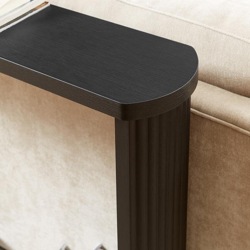 70.1"corrugated texture storage table for entranceways, narrow wooden console sofa table