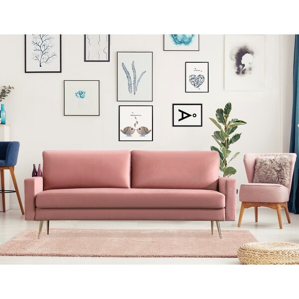 Square Arms Upholstered Fabric Sofa with Pillows. Opens flyout.