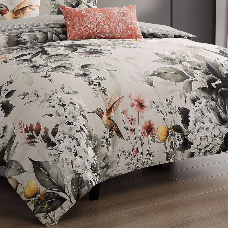 Bebejan Vintage Bloom 100% Cotton Sateen 5 Piece Reversible Comforter Set