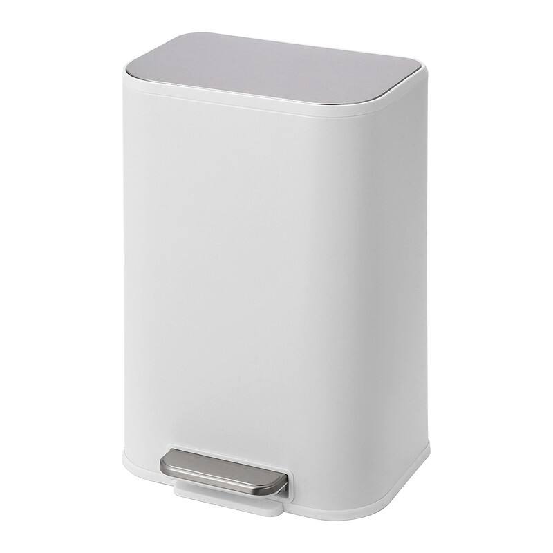 3.2 Gallon Bathroom Trash Can with Lid, 12L Stainless Steel Small Step Waste Bin