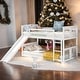 preview thumbnail 16 of 25, Built-in Design Twin over Twin Bunk Bed with Slide and Ladder,House Shape Design