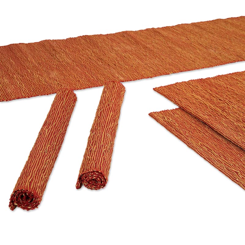 Novica Handmade Warm Aroma Cotton Blend Table Runner And Placemats (5 Pieces)