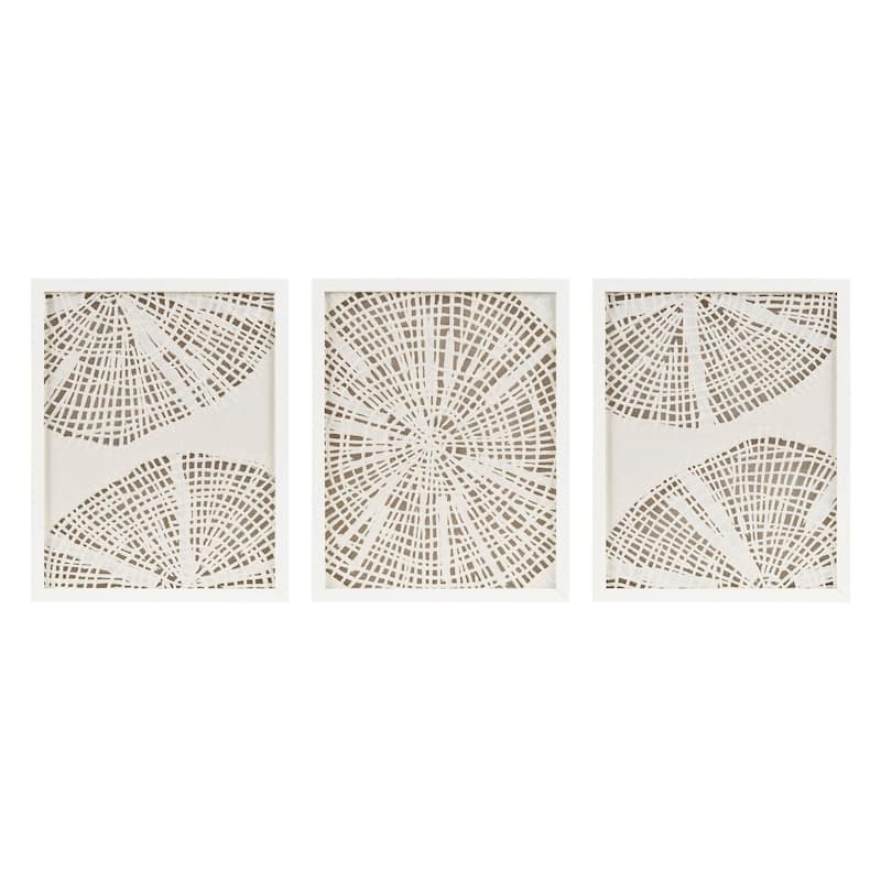Madison Park Solana Framed Abstract Coastal Rice Paper Shadowbox Wall Decor Set