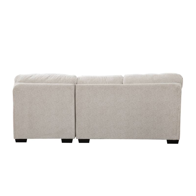 American Furniture Classics Cabral Bone Model A353V10-K2 L Shaped Sectional with 4 Throw Pillows