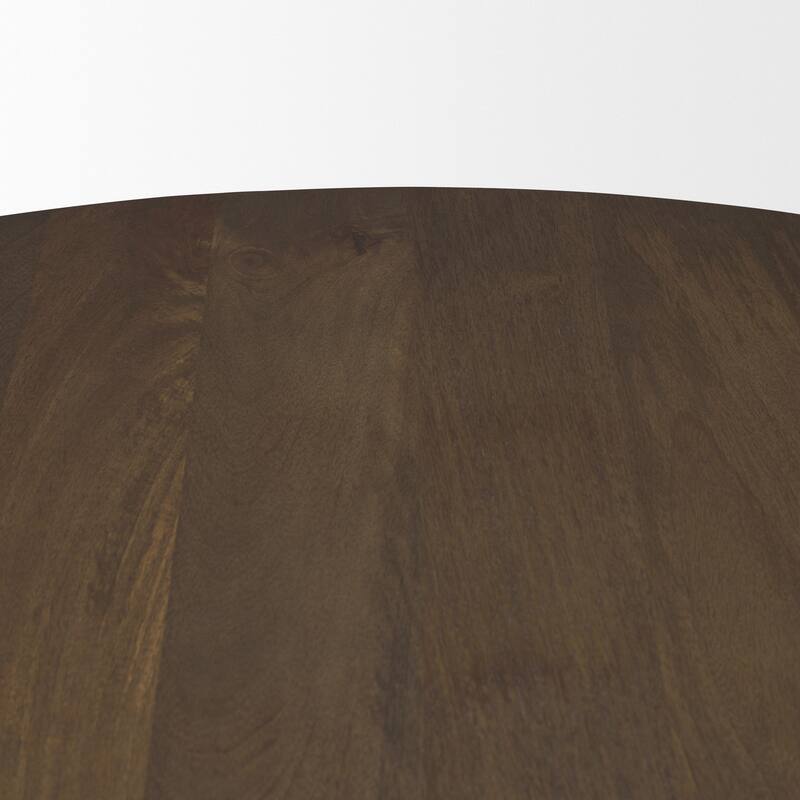 Jovani Solid Brown Mango Wood Round Dining Table