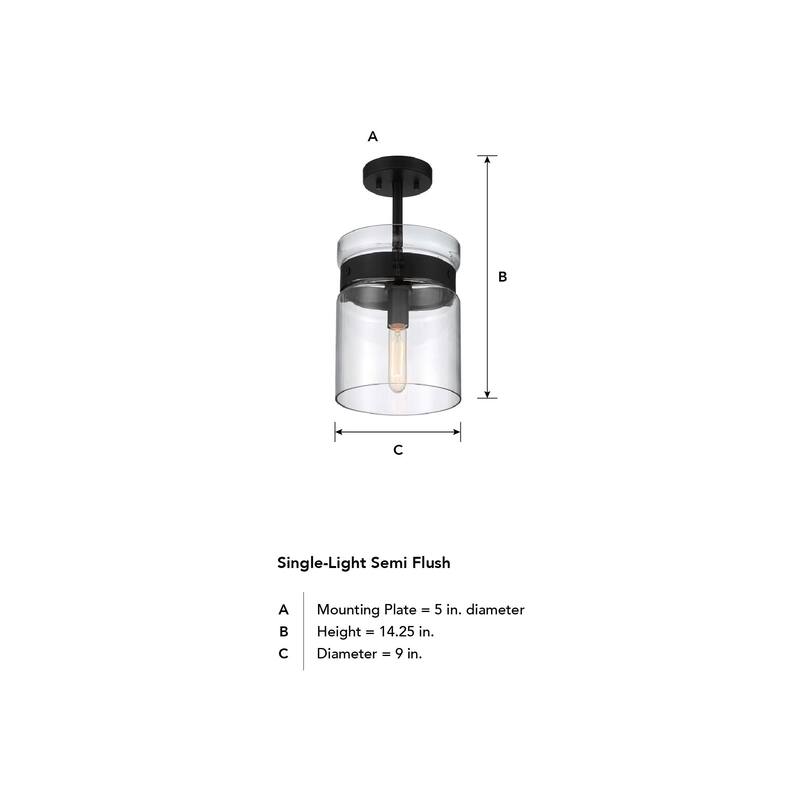 Midnight LA 1 Light Semi Flush - 9