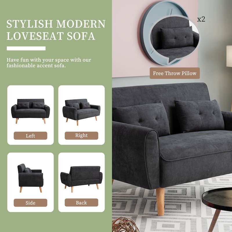 Futzca 47" Small Modern Loveseat Sofa