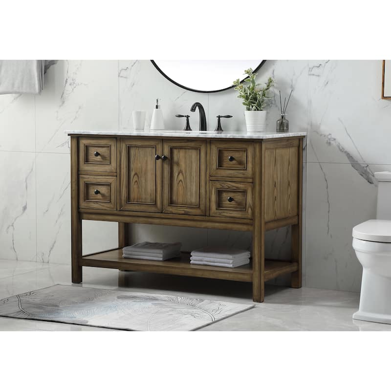 Grand 48 - 72 Inch Single Bathroom Vanity - 48 Inches - Driftwood