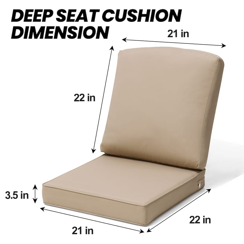 21 W x 22 D in. Deep Seat Outdoor Cushion Set by Crestlive Products