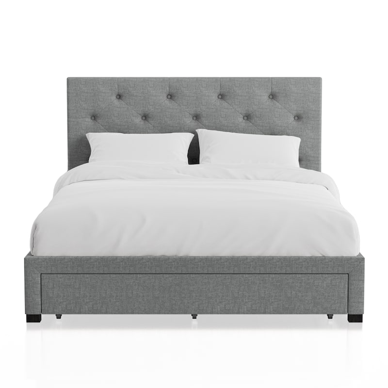 Furniture of America Malaer Modern Button Tufted 1-drawer Platform Bed