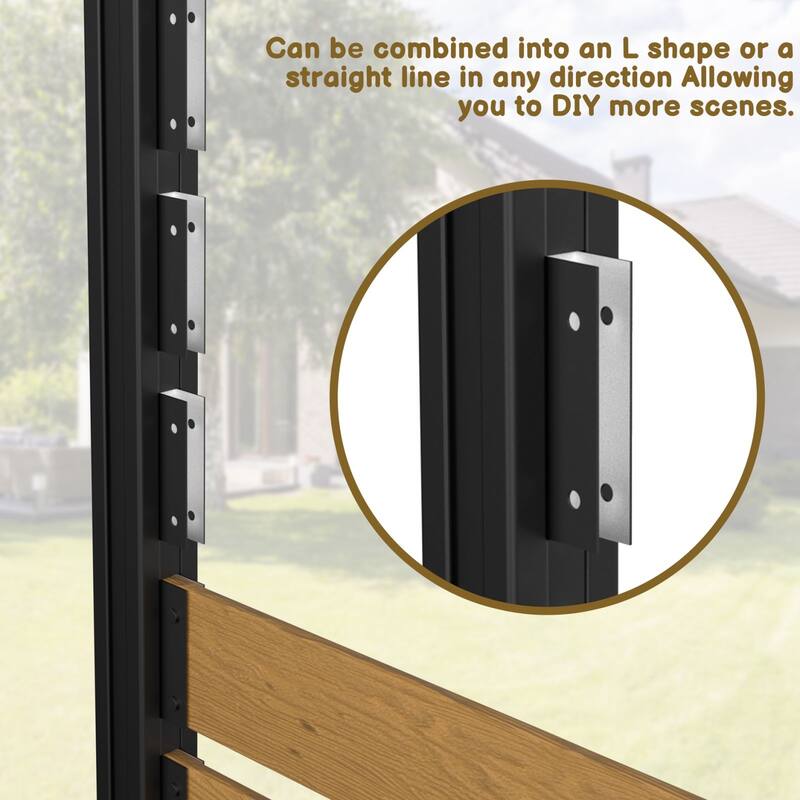VEIKOUS Versatile 4-Sided Wooden Privacy Panels, L-Shape or Straight Line Fence for Garden, Pool, AC Unit, and Trash Enclosure