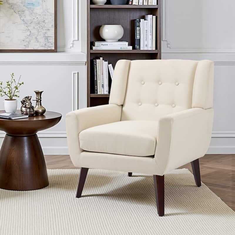 Cotton/ Linen Look Fabric Modern Accent Chair Armchair