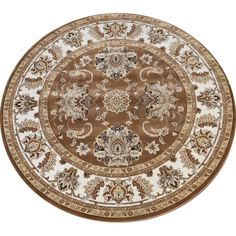 Brown Floral Traditional Tabriz Turkish Area Rug Oriental Carpet
