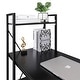 preview thumbnail 10 of 23, Utopia Alley Computer Desk with Shelves - 47-inch Black Metal Desk with 4-Tier Storage Bookshelves, Rustic Brown & Black