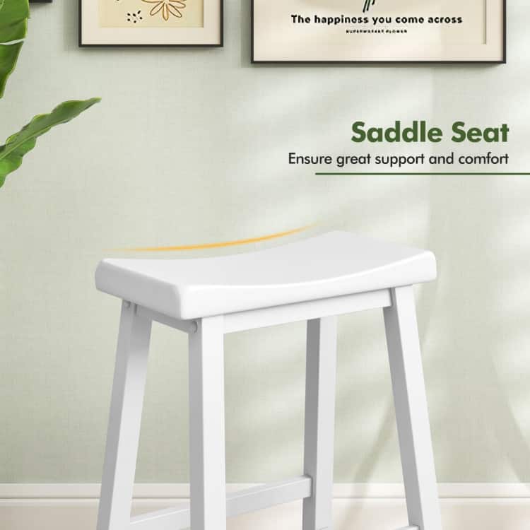 Set of 2 Classic 24 Inch Backless Counter Height Stools for Kitchens - 18" x 14" x 24" (L x W x H)