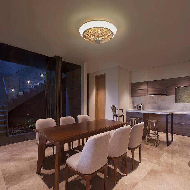 15"/19''/20"/42" RGB Color Dimmable LED Ceiling Fan with APP & Remote Control 6 Wind Speed, with Bluetooth Speaker Optional