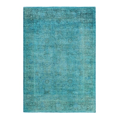 Vibrance One-of-a-Kind Hand-Knotted Area Rug - Blue, 5' 9" x 8' 3" - 5' 9" x 8' 3"